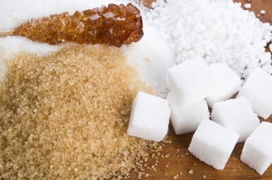 Various kinds of sugar close up