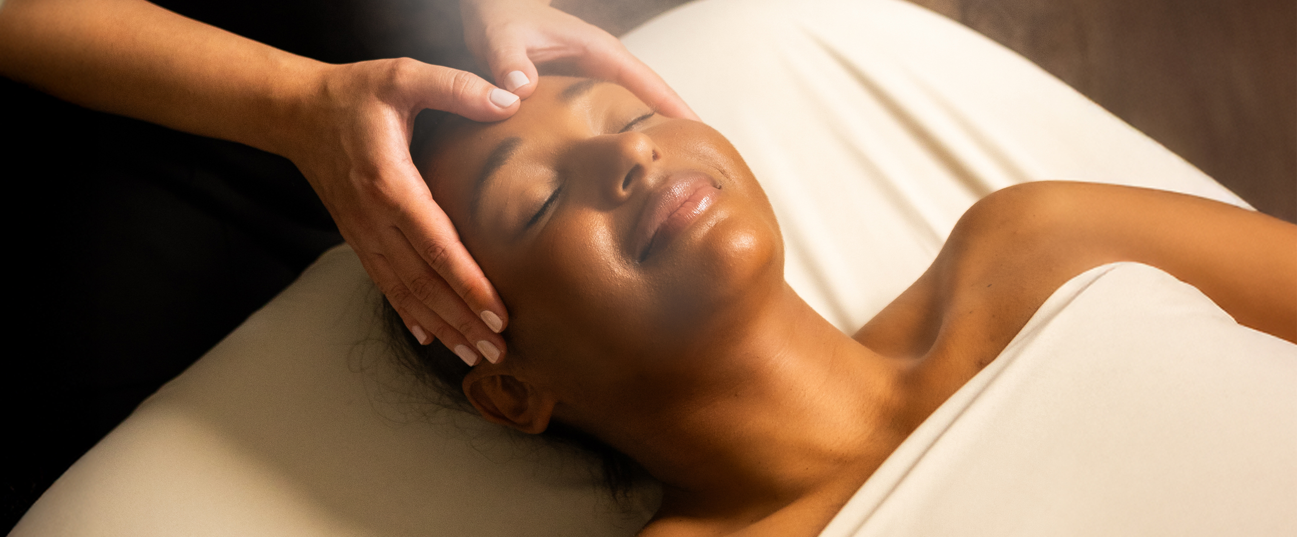 Woman receiving a face massage